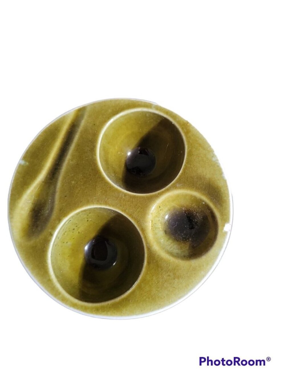 Ceramic Double Boiled Egg Cup Bowl Dish Salt Cellar Spoon Holder Marked Foreign